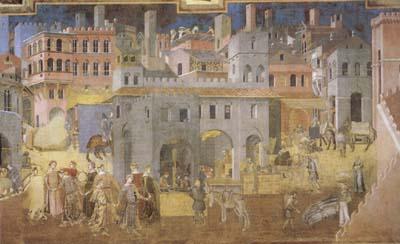 Ambrogio Lorenzetti Life in the City (mk08) Germany oil painting art
